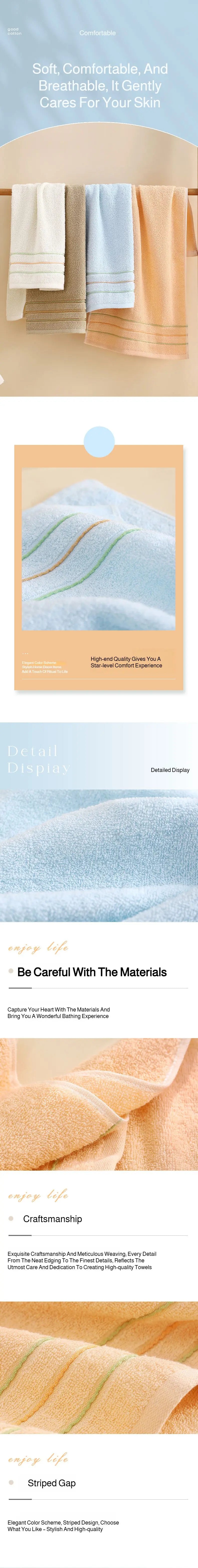 Quick-Dry Pure Cotton Towel – Ultra Soft & Absorbent for Home, Gym, or Travel