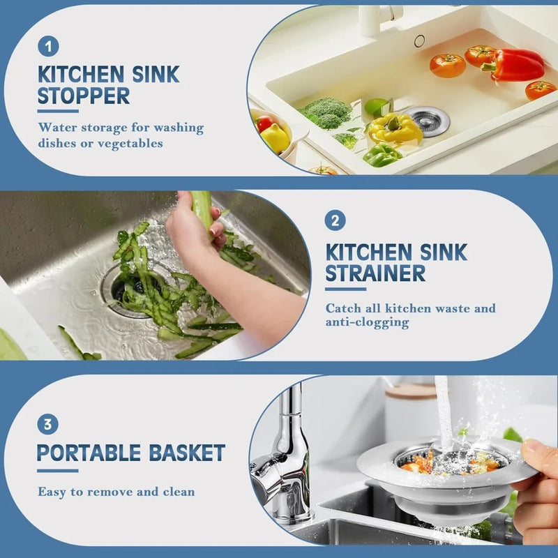 304 Stainless Steel Pop-Up Sink Drain Strainer