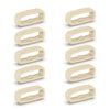 A set of ten beige silicone watch strap retainers shown in various angles.
