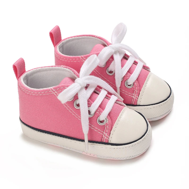 Classic Canvas First Walker Shoes for Babies with Star Print