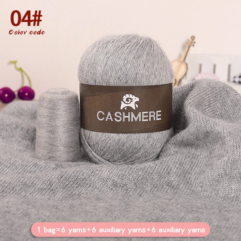 Premium 100% Cashmere Yarn 6-Skein Set for Knitting