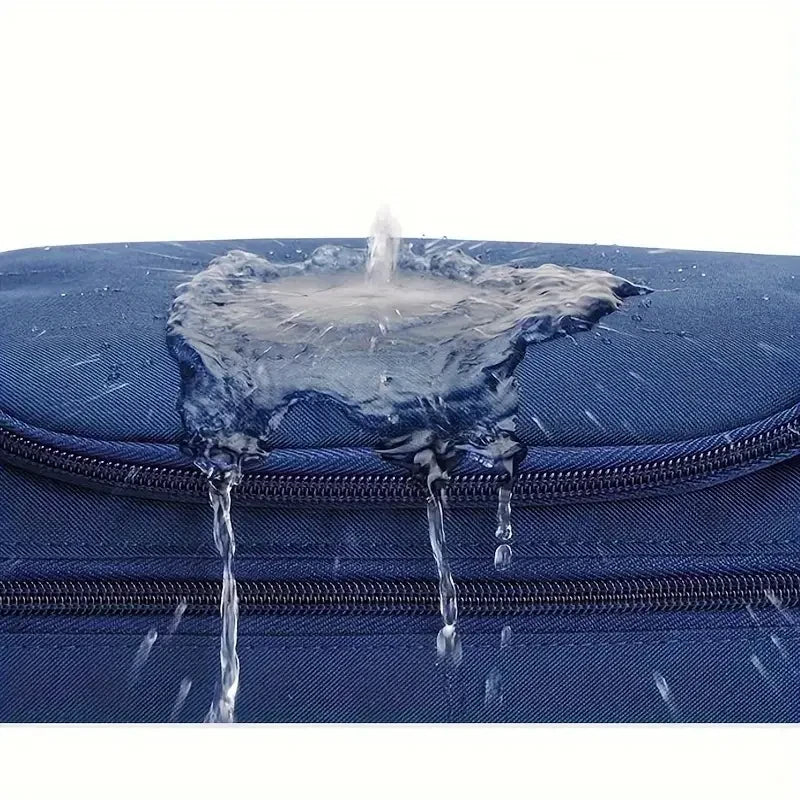 Hanging Leather Toiletry Bag with Durable Water-Resistant Design