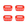 Four bright red plastic trim covers for Jeep Wrangler JL and Gladiator JT window switches.
