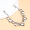Silver heart-shaped metal chain strap for handbags and purses