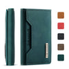 Vintage Leather Trifold Wallet with Magnetic Closure