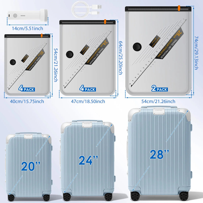 Ensemble de Sacs de Rangement sous Vide Électriques Sans Fil