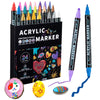 Dual-Tip Acrylic Paint Markers for Art & Crafts