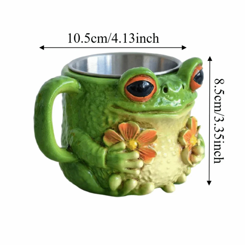 Niedlicher Harzfrosch Blumenmuster-Tasse