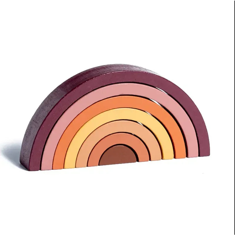 Rainbow Arch Bridge Wooden Building Blocks for Kids