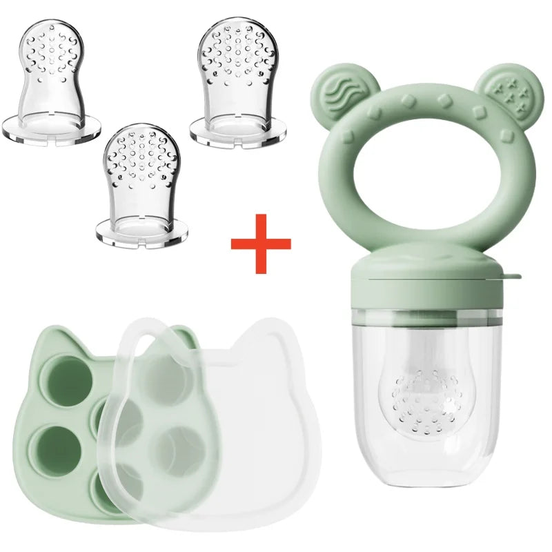 BPA-Free Silicone Baby Food Feeder and Popsicle Mold Set