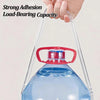A hand holds a transparent sealing strip with a red cap, demonstrating strong adhesion and load-bearing capacity.