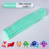 A bundle of ten pipe cleaners in a light green color with various animal shapes displayed below.