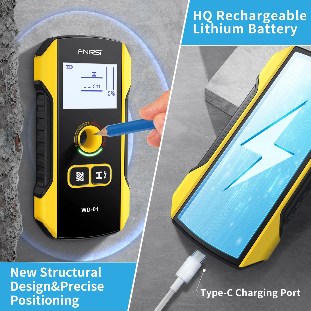 Multifunctional Wall Scanner with Metal, Wood, and Live Wire Detection