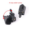 A black 4-way water spray nozzle for car windshield washers.