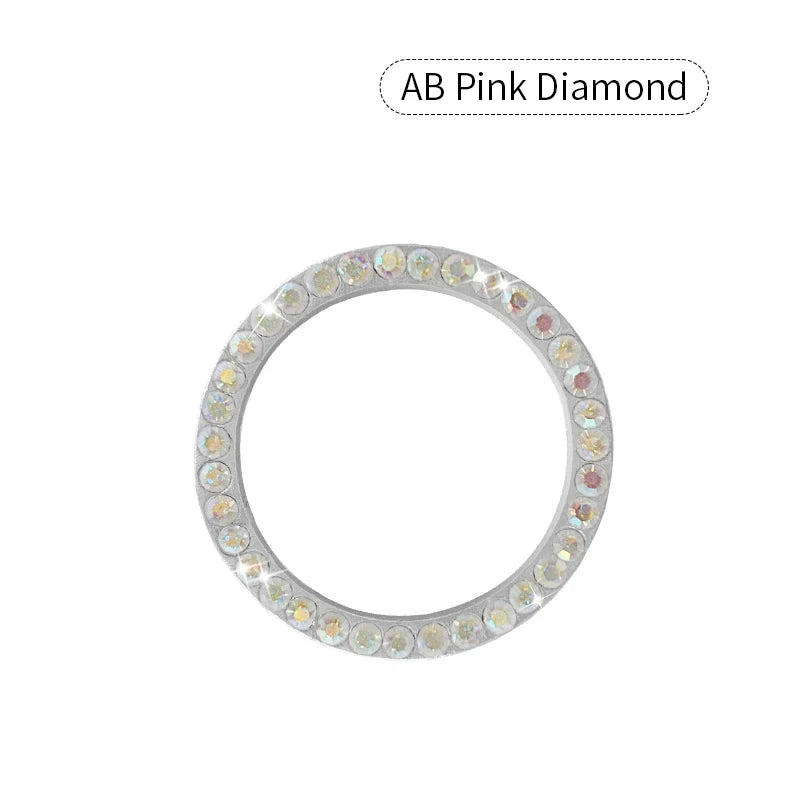 AB Pink Diamond crystal rhinestone start/stop button cover ring