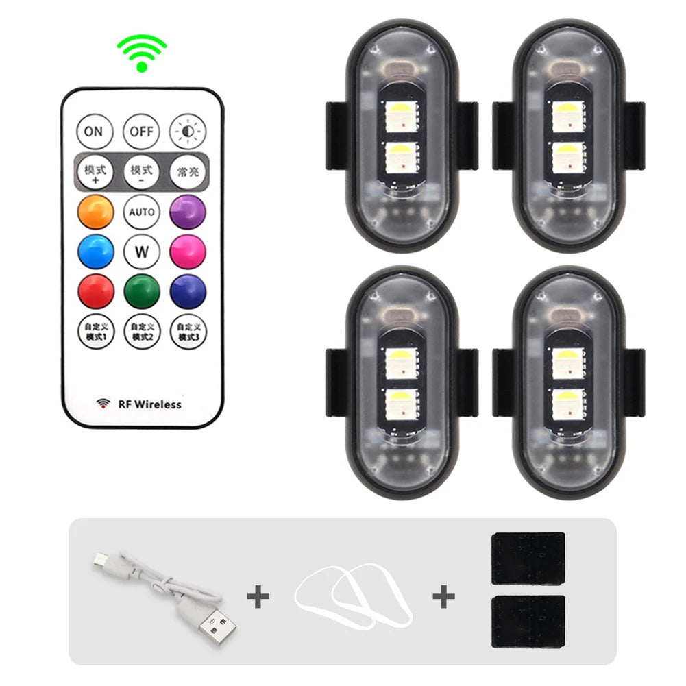 RGB LED Strobe Light with Remote Control for Vehicles and Drones