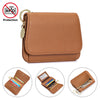 Genuine Leather Tri-Fold Wallet with Coin Pocket & Keychain