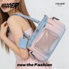 Gradient Color Otaku Crossbody Bag with Clear Pin Display Window