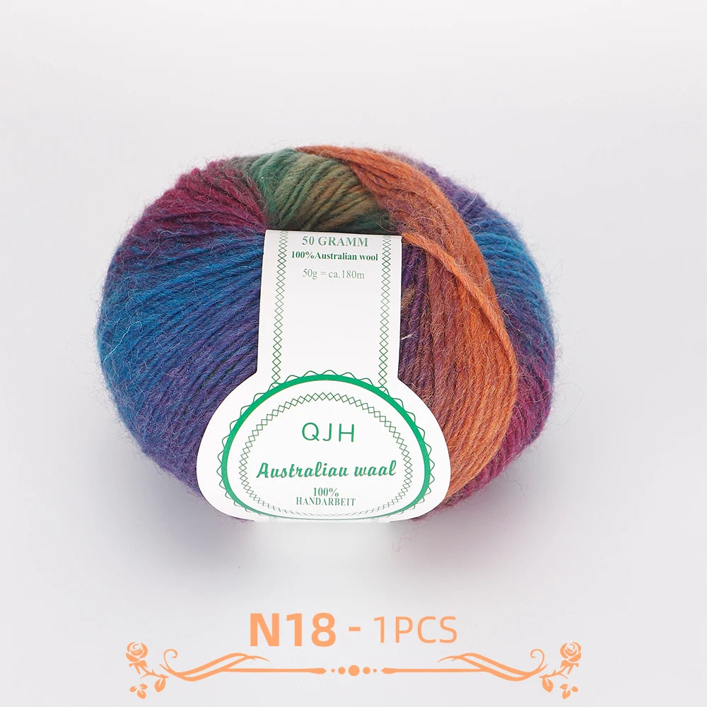 Multicolor Gradient Wool Yarn for Knitting and Crochet