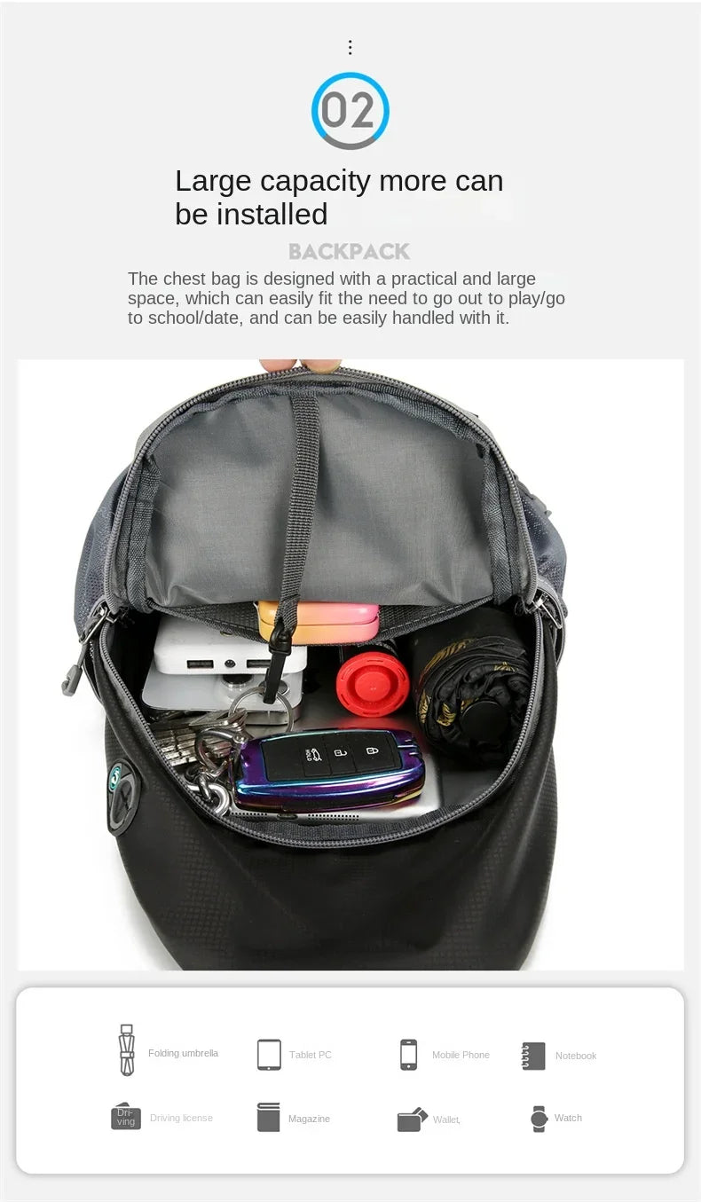 Waterproof Nylon Sling Chest Bag