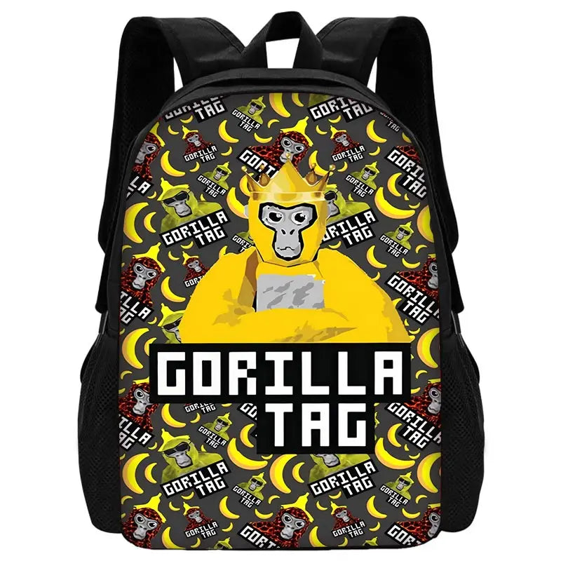 Cartoon Gorilla Kids School Backpack Set with Lunch Bag and Pencil Case