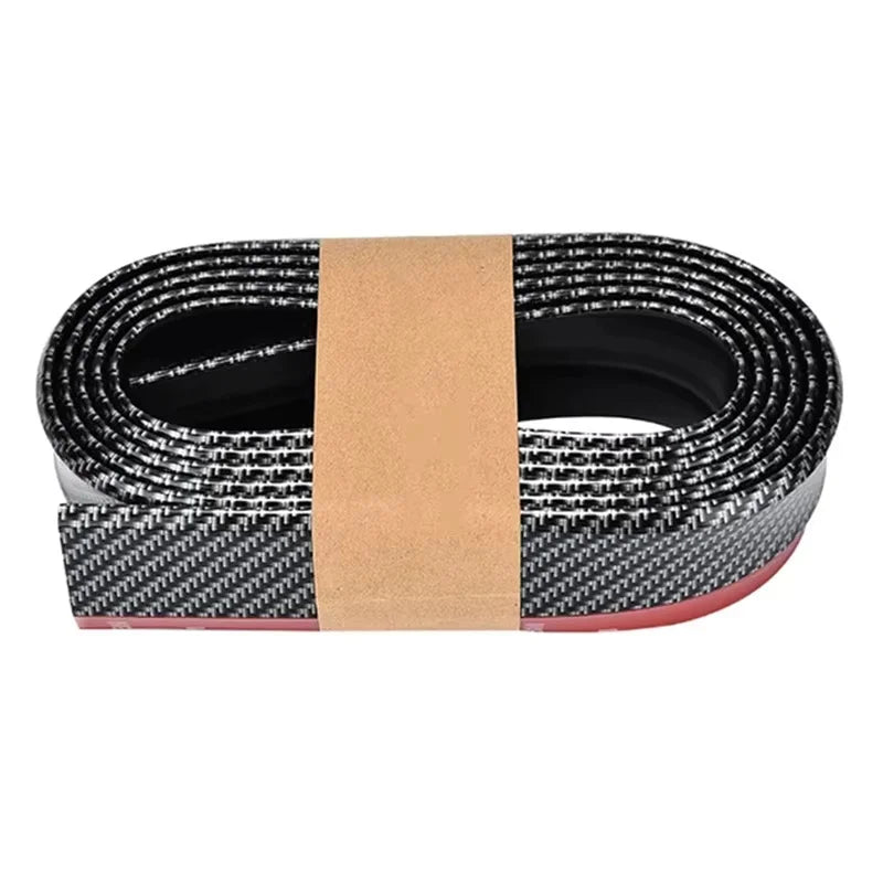 Roll of carbon fiber rubber anti-collision strip for car front bumper lip protection