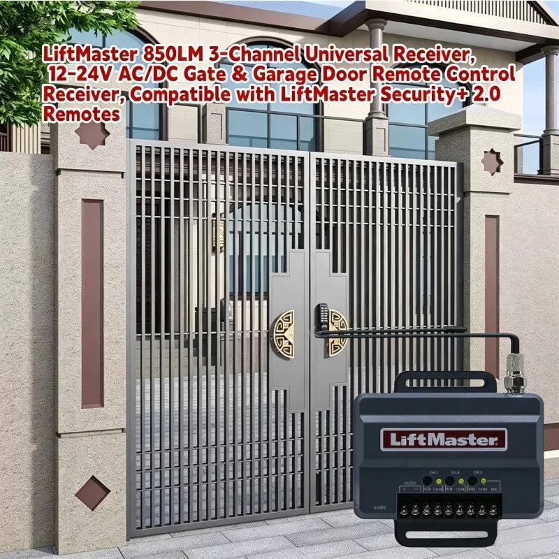 LiftMaster 850LM 3-Channel Universal Receiver for garage door control with remote remotes