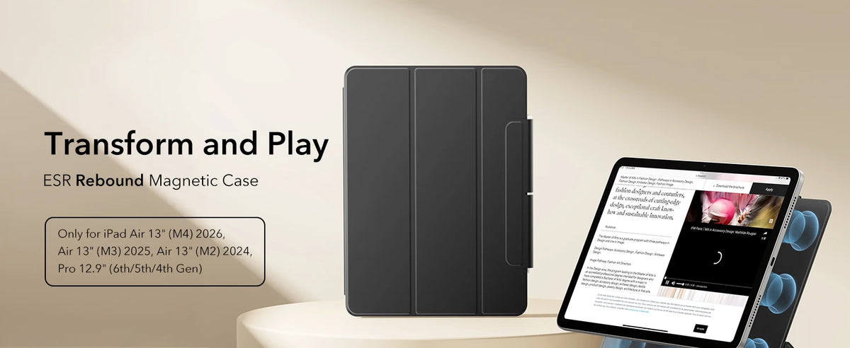 Magnetic Folio Case for iPad Air 11 Inch with Auto Wake/Sleep