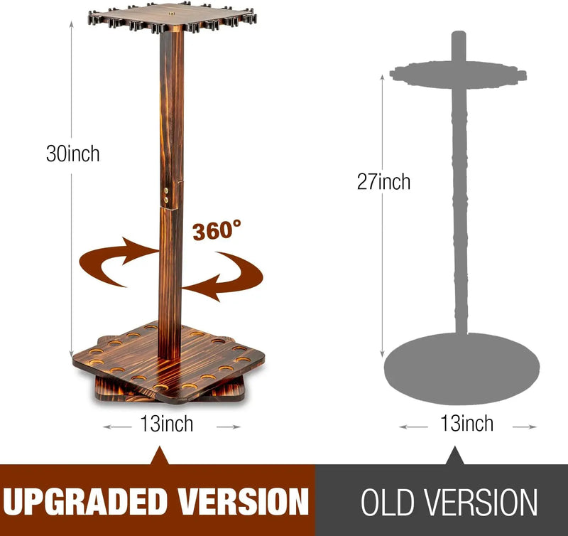 360° Rotating Fishing Rod Rack - Floor Stand Holds Up to 16 Rods