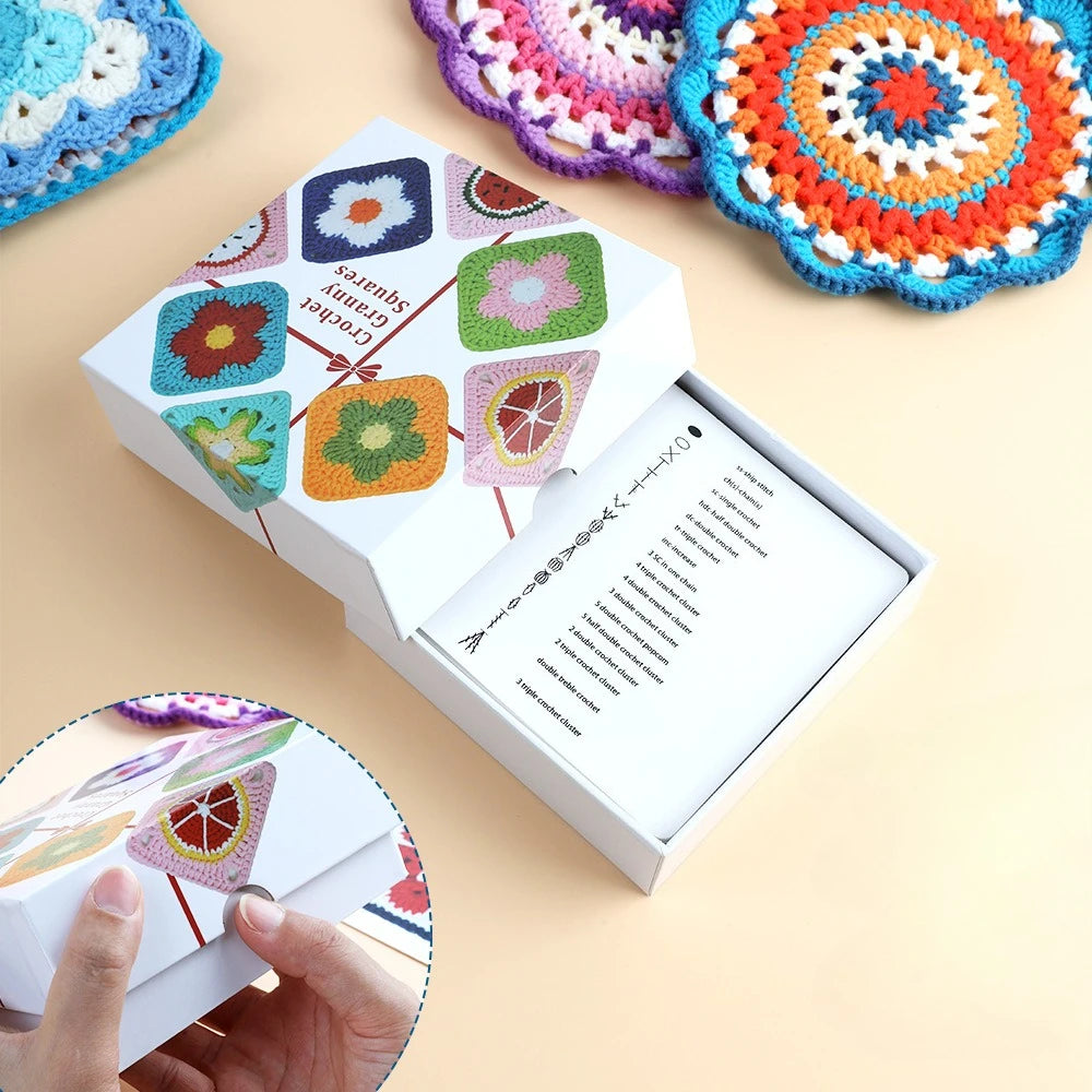 DIY Knitted Pattern Cards for Beginners – 50 Mix-and-Match Granny Square Designs