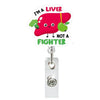 Heart Shape Glitter Acrylic Retractable Badge Reel with Crocodile Clip