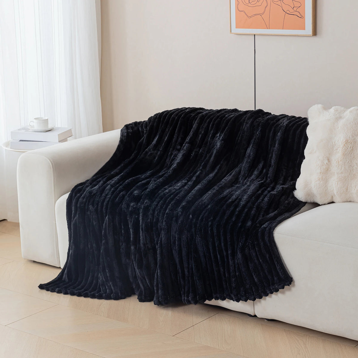 Ultra-Soft Striped Flannel Throw Blanket
