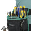 A black and green Winhunt multi-purpose pouch filled with various tools like pliers and screwdrivers, attached to a belt.