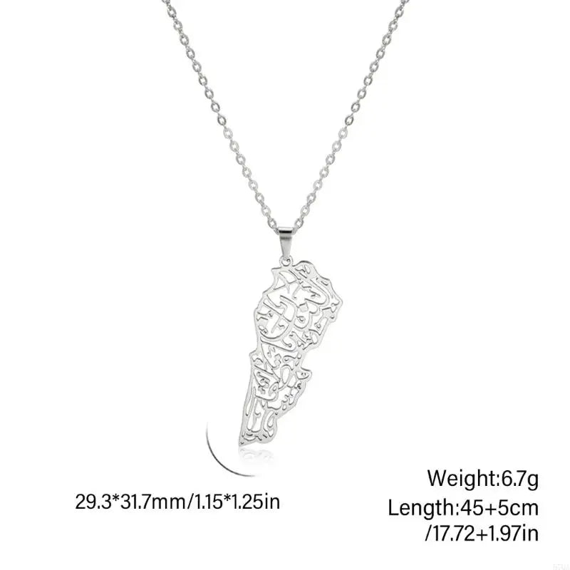 Hollow Lebanese Map Pendant Necklace