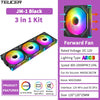 JM-1 Schwarz 3-in-1-Kit mit 360mm ARGB PC-Kühlventilator und Spiegellicht-Effekt