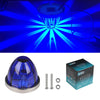 Robuste LED-Kennlicht-Seitenmarkier-Baugruppe mit blauem Objektiv und Befestigungsmaterial.