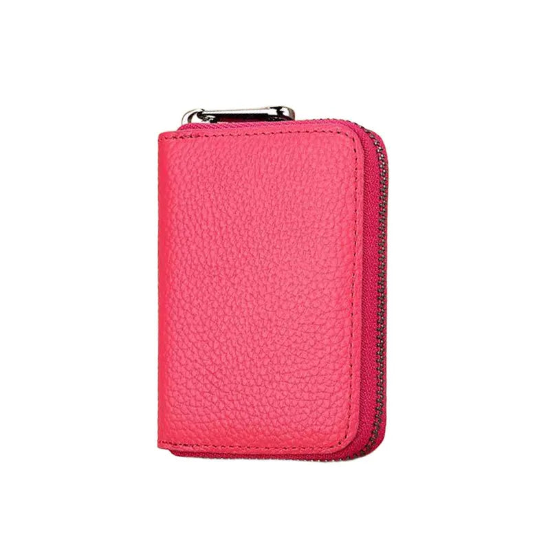Slim RFID Blocking Card Holder Wallet with Zipper Coin Pocket