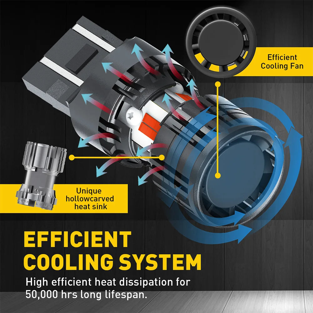 Red LED Brake and Tail Light Bulbs with Dual Brightness Modes