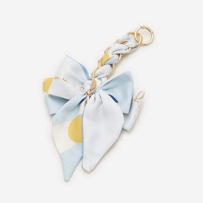 Elegant Bow Chain Bag Strap with Hanging Charm