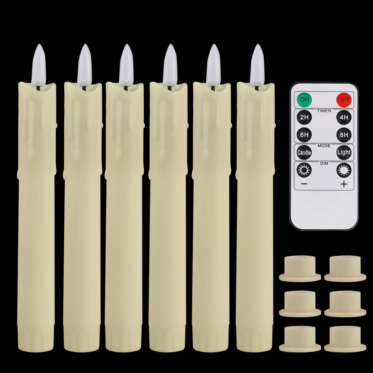 LED Flameless Taper Candles with Remote Control