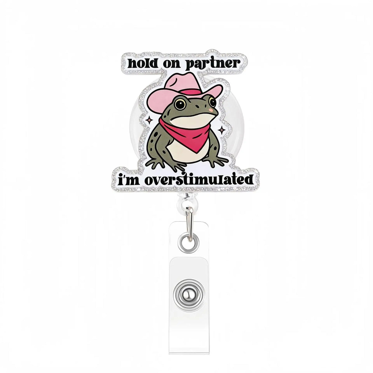 Cute Cat Acrylic ID Badge Reel with Retractable Clip