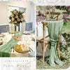 Green Bohemian Cheesecloth Table Runner