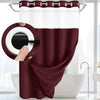 Double-Layer Waffle Shower Curtain with Built-in Snap Liner