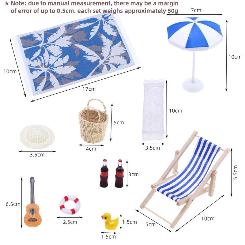 Miniature Beach Scene & Prank Cola Can Set