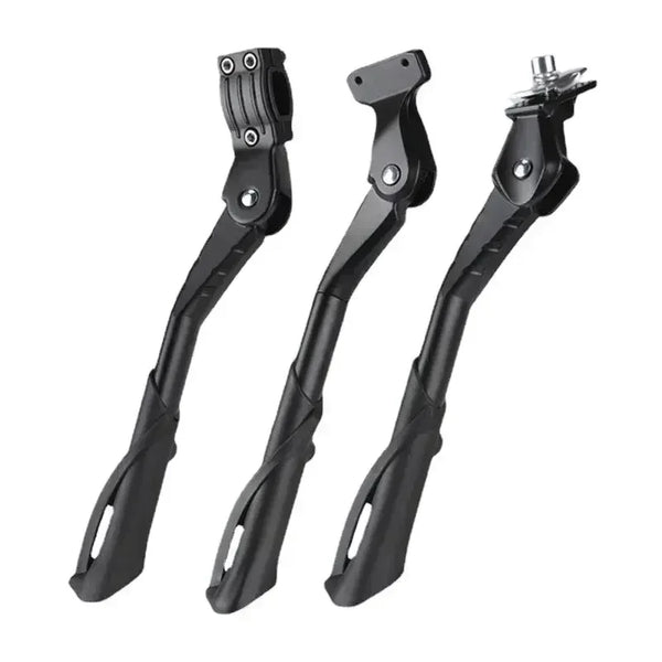 Black universal aluminum alloy bicycle kickstand with adjustable legs