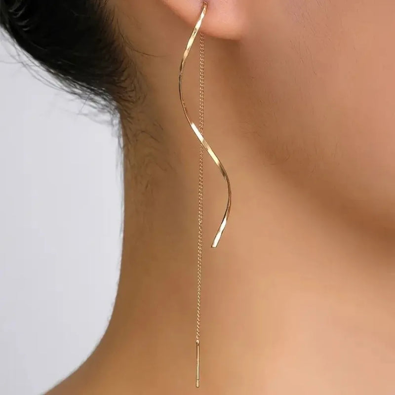 Long Chain Threader Earrings
