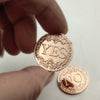 A hand holds a YES or NO decision coin, showing both the YES and NO faces.