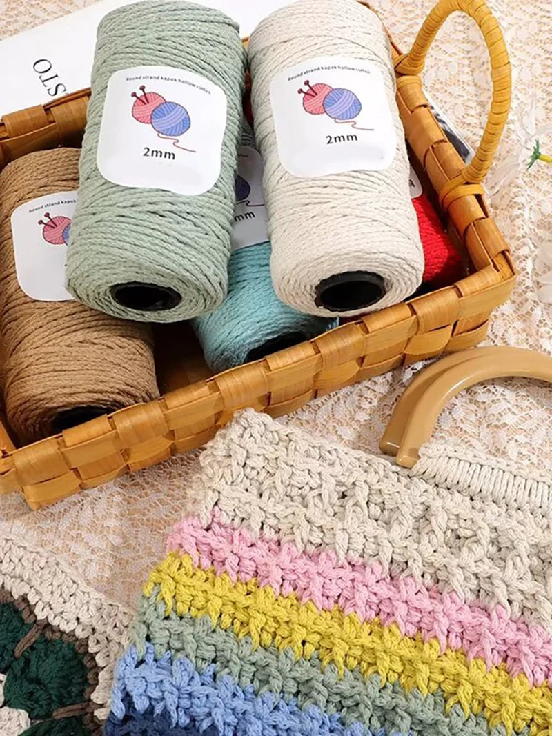 100% Cotton Hollow Yarn for Knitting & Crochet