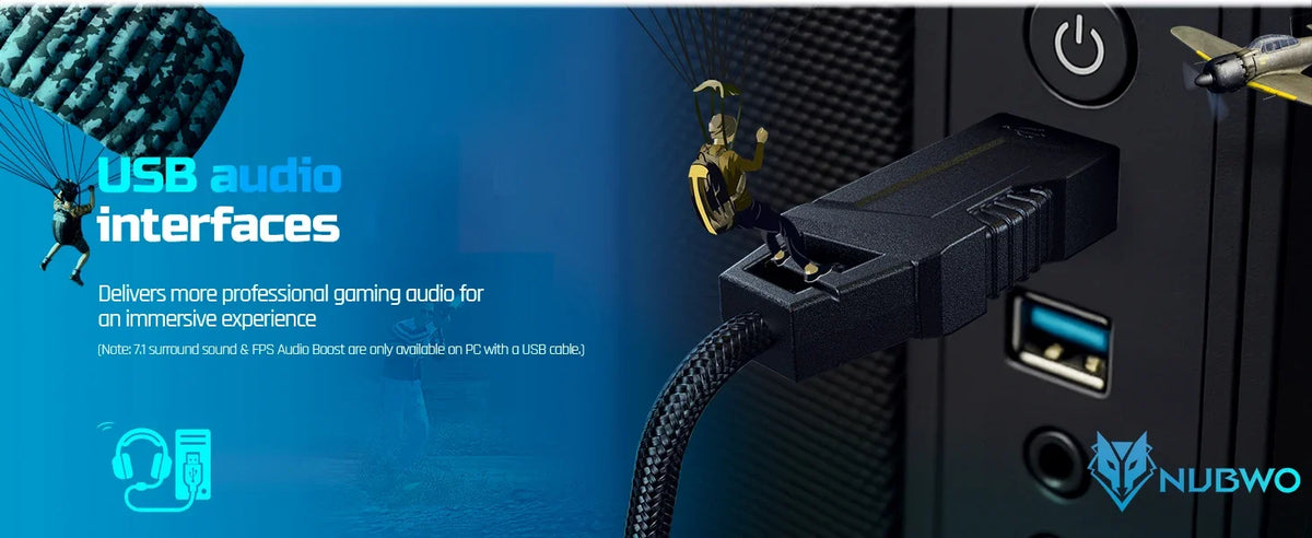 USB Gaming Headset with 7.1 Surround Sound and Noise-Cancelling Mic