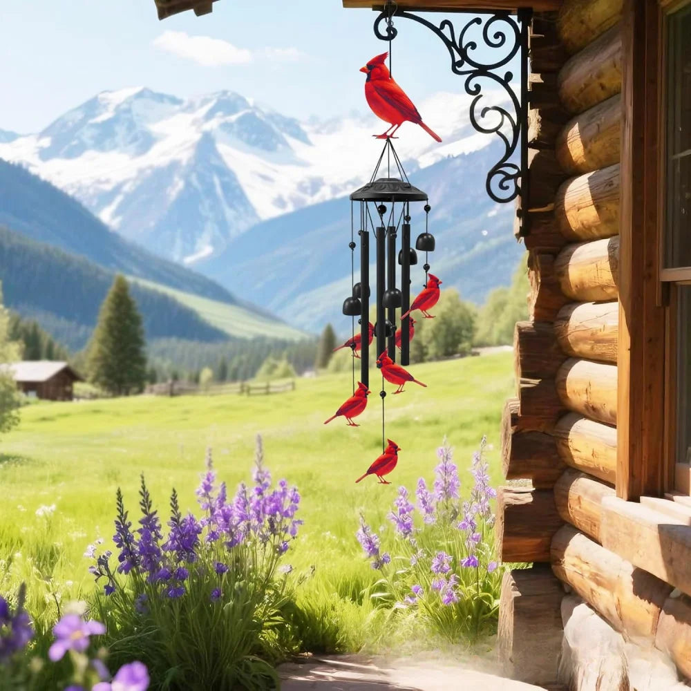 Hand-Painted Hummingbird Metal Wind Chime for Garden & Patio